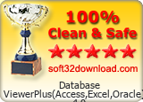 Database ViewerPlus(Access,Excel,Oracle) 4.0 Clean & Safe award